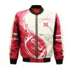 NCAA Nebraska Cornhuskers Red Cream Bomber Jacket V6