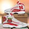 NCAA Nebraska Cornhuskers Custom Name Baby Yoda Air Jordan 13 Shoes