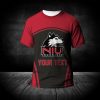 NCAA Northern Illinois Huskies Custom Text Number Red Black T-Shirt V2