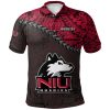 NCAA Northern Illinois Huskies Red Black Polo Shirt V6