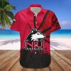 NCAA Northern Illinois Huskies Custom Text Number Red Black Hawaiian Shirt V4