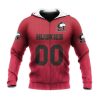 NCAA Northern Illinois Huskies Custom Text Number Red Zip Up Hoodie V2