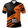 NCAA Oklahoma State Cowboys Custom Number Orange Black Polo Shirt V4