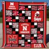 NCAA Nebraska Cornhuskers Red Black Quilt Blanket V2