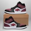 NCAA Arkansas Razorbacks Red White Air Jordan 1 High Sneakers