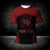 NCAA South Carolina Gamecocks Custom Text Number Red Black T-Shirt V3