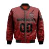 NCAA South Carolina Gamecocks Custom Text Number Red Black Bomber Jacket V4