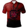 NCAA South Carolina Gamecocks Custom Text Number Red Black Polo Shirt V8