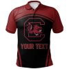 NCAA South Carolina Gamecocks Custom Text Number Red Black Polo Shirt V3