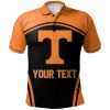 NCAA Tennessee Volunteers Custom Text Number Orange Black Polo Shirt V4