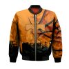 NCAA Tennessee Volunteers Custom Text Number Orange Black Bomber Jacket V6