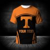 NCAA Tennessee Volunteers Custom Text Number Orange Black T-Shirt V4