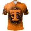 NCAA Tennessee Volunteers Custom Text Number Orange Black Polo Shirt V2