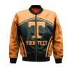 NCAA Tennessee Volunteers Custom Text Number Orange Black Bomber Jacket V4