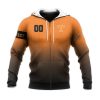 NCAA Tennessee Volunteers Custom Text Number Orange Black Zip Up Hoodie V5