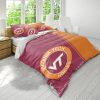 NCAA Virginia Tech Hokies Orange Maroon Bedding Set V2