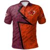 NCAA Virginia Tech Hokies Custom Text Number Maroon Orange Polo Shirt V8