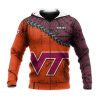 NCAA Virginia Tech Hokies Orange Maroon Zip Up Hoodie V2