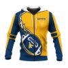 NCAA West Virginia Mountaineers Blue Gold Zip Up Hoodie V5
