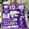 NCAA Kansas State Wildcats Purple White 1863 Quilt Blanket