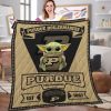 NCAA Purdue Boilermakers Baby Yoda Gold Black Est 1887 Quilt Blanket