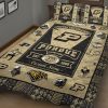 NCAA Purdue Boilermakers Custom Name Gold Black Est 1869 Bedding Set