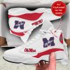 NCAA Ole Miss Rebels Custom Name White Red Air Jordan 13 Shoes