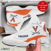 NCAA Virginia Cavaliers Custom Name White Orange Air Jordan 13 Shoes