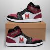 NCAA Maryland Terrapins Red White Air Jordan 1 High Sneakers