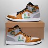 NCAA Miami Hurricanes Orange Grey Air Jordan 1 High Sneakers