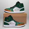 NCAA Miami Hurricanes Green White Air Jordan 1 High Sneakers
