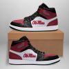 NCAA Ole Miss Rebels Black Red Air Jordan 1 High Sneakers