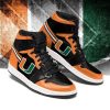 NCAA Miami Hurricanes Orange Black Air Jordan 1 High Sneakers