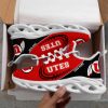 NCAA Utah Utes Custom Name Black Red Max Soul Shoes V2