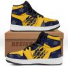 NCAA California Golden Bears Blue Air Jordan 1 High Sneakers V2