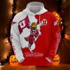 NCAA Utah Utes Red White Mascot Pullover Hoodie V2