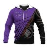 NCAA Kansas State Wildcats Custom Text Purple Black Pullover Hoodie V2