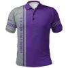 NCAA Kansas State Wildcats Custom Text Number Purple Silver Polo Shirt V5