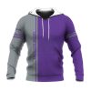 NCAA Kansas State Wildcats Custom Text Number Purple Silver Pullover Hoodie V5