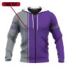 NCAA Kansas State Wildcats Custom Text Number Purple Silver Zip Up Hoodie V5