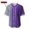 NCAA Kansas State Wildcats Custom Text Number Purple Silver Baseball Jersey V5