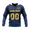 NCAA California Golden Bears Custom Text Number Blue Zip Up Hoodie V9