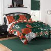 NCAA Miami Hurricanes Orange Green Bedding Set V3