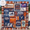 NCAA Virginia Cavaliers Orange Blue Quilt Blanket V5