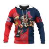 NCAA Ole Miss Rebels Custom Number Red Blue Pullover Hoodie V2