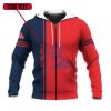 NCAA Ole Miss Rebels Custom Text Number Red Blue Zip Up Hoodie V5