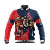 NCAA Ole Miss Rebels Custom Number Red Blue Baseball Jacket V2