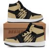 NCAA Purdue Boilermakers Gold Black Scratch Air Jordan 1 High Sneakers