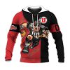 NCAA Utah Utes Custom Number Red Black Pullover Hoodie V3