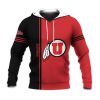 NCAA Utah Utes Custom Text Number Red Black Pullover Hoodie V5